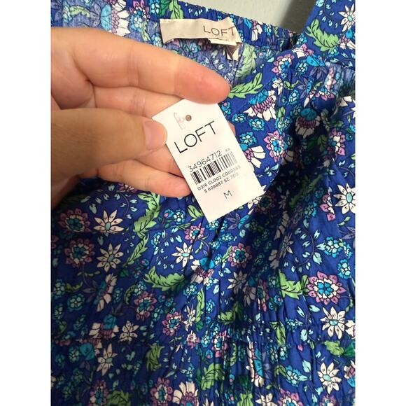 LOFT Blue Floral Midi Dress - Picture 4 of 7